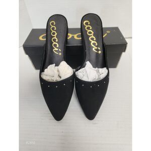 Ccocci Molly Flats Black Studded Pointed Toe Womens 8 NIB